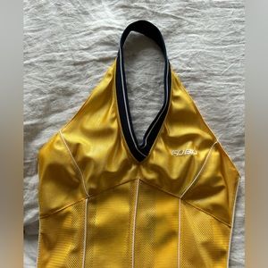 Yellow FUBU jersey halter dress with tags